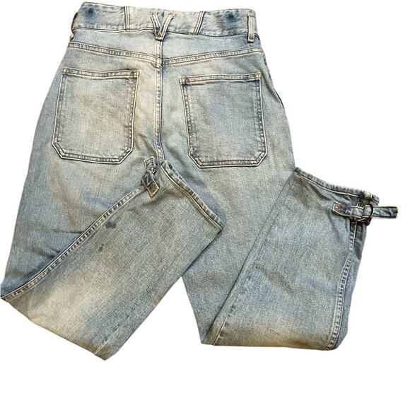 Veronica Beard Monika Extra High Waist Tapered Jean 25 Light Wash Ankle Pleated - Picture 5 of 8